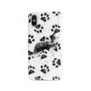 Border Collie Muddy Paws phone case. 3 muddy styles for your Iphone 15 Pro Max, Iphone 14, 13, 12 to 6 & Samsung Galaxy S23 Ultra, S22, S21 to S6. 1 adventure dogs case muddy border collie bw paws front view