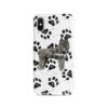 Bouvier des Flandres Muddy Paws phone case. 3 muddy styles for your Iphone 15 Pro Max, Iphone 14, 13, 12 to 6 & Samsung Galaxy S23 Ultra, S22, S21 to S6. 1 adventure dogs case muddy bouvier des flandres bw paws front view