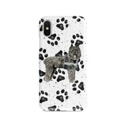 Bouvier des Flandres Muddy Paws phone case. 3 muddy styles for your Iphone 15 Pro Max, Iphone 14, 13, 12 to 6 & Samsung Galaxy S23 Ultra, S22, S21 to S6.