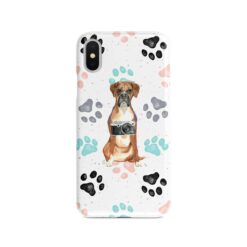 adventure dogs case muddy boxer colour paws front view