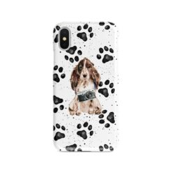 Brown Cocker Spaniel Muddy Paws phone case. 3 muddy styles for your Iphone 15 Pro Max, Iphone 14, 13, 12 to 6 & Samsung Galaxy S23 Ultra, S22, S21 to S6.