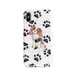 Cavalier King Charles Spaniel Muddy Paws phone case. 3 muddy styles for your Iphone 15 Pro Max, Iphone 14, 13, 12 to 6 & Samsung Galaxy S23 Ultra, S22, S21 to S6.
