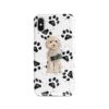 Champagne cockapoo Muddy Paws phone case. 3 muddy styles for your Iphone 15 Pro Max, Iphone 14, 13, 12 to 6 & Samsung Galaxy S23 Ultra, S22, S21 to S6. 1 adventure dogs case muddy champagne cockapoo bw paws front view