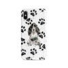 Cocker Spaniel Muddy Paws phone case. 3 muddy styles for your Iphone 15 Pro Max, Iphone 14, 13, 12 to 6 & Samsung Galaxy S23 Ultra, S22, S21 to S6. 1 adventure dogs case muddy cocker spaniel bw paws front view