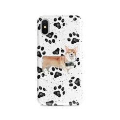 Corgi Muddy Paws phone case. 3 muddy styles for your Iphone 15 Pro Max, Iphone 14, 13, 12 to 6 & Samsung Galaxy S23 Ultra, S22, S21 to S6.