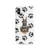 Doberman Muddy Paws phone case. 3 muddy styles for your Iphone 15 Pro Max, Iphone 14, 13, 12 to 6 & Samsung Galaxy S23 Ultra, S22, S21 to S6. 1 adventure dogs case muddy doberman bw paws front view