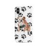 English Bulldog Muddy Paws phone case. 3 muddy styles for your Iphone 15 Pro Max, Iphone 14, 13, 12 to 6 & Samsung Galaxy S23 Ultra, S22, S21 to S6. 1 adventure dogs case muddy english bulldog bw paws front view
