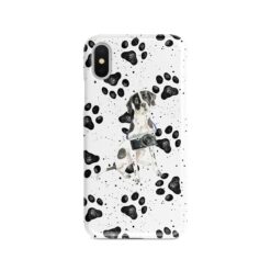 English Pointer Muddy Paws phone case. 3 muddy styles for your Iphone 15 Pro Max, Iphone 14, 13, 12 to 6 & Samsung Galaxy S23 Ultra, S22, S21 to S6.