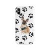 French Bulldog Muddy Paws phone case. 3 muddy styles for your Iphone 15 Pro Max, Iphone 14, 13, 12 to 6 & Samsung Galaxy S23 Ultra, S22, S21 to S6. 1 adventure dogs case muddy french bulldog bw paws front view