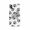 Grey Poodle Muddy Paws phone case. 3 muddy styles for your Iphone 15 Pro Max, Iphone 14, 13, 12 to 6 & Samsung Galaxy S23 Ultra, S22, S21 to S6. 2 adventure dogs case muddy grey poodle bw paws front view