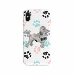 adventure dogs case muddy grey poodle colour paws front view