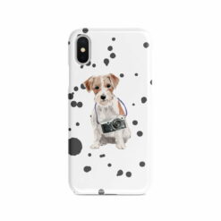 Jack Russell Muddy Paws phone case. 3 muddy styles for your Iphone 15 Pro Max, Iphone 14, 13, 12 to 6 & Samsung Galaxy S23 Ultra, S22, S21 to S6. 8 adventure dogs case muddy jack russel splash front view