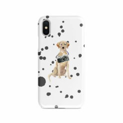 Labrador retriever Muddy Paws phone case. 3 muddy styles for your Iphone 15 Pro Max, Iphone 14, 13, 12 to 6 & Samsung Galaxy S23 Ultra, S22, S21 to S6. 8 adventure dogs case muddy labrador retriever splash front view