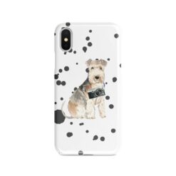 Lakeland Terrier Muddy Paws phone case. 3 muddy styles for your Iphone 15 Pro Max, Iphone 14, 13, 12 to 6 & Samsung Galaxy S23 Ultra, S22, S21 to S6. 8 adventure dogs case muddy lakeland terrier splash front view