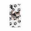 Long Haired Chihuahua Muddy Paws phone case. 3 muddy styles for your Iphone 15 Pro Max, Iphone 14, 13, 12 to 6 & Samsung Galaxy S23 Ultra, S22, S21 to S6. 1 adventure dogs case muddy long haired chihuahua bw paws front view