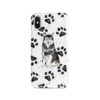 Malamute Muddy Paws phone case. 3 muddy styles for your Iphone 15 Pro Max, Iphone 14, 13, 12 to 6 & Samsung Galaxy S23 Ultra, S22, S21 to S6. 1 adventure dogs case muddy malamute bw paws front view