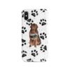 Newfoundland Muddy Paws phone case. 3 muddy styles for your Iphone 15 Pro Max, Iphone 14, 13, 12 to 6 & Samsung Galaxy S23 Ultra, S22, S21 to S6. 1 adventure dogs case muddy newfoundland bw paws front view