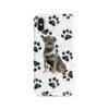 Rottweiler Muddy Paws phone case. 3 muddy styles for your Iphone 15 Pro Max, Iphone 14, 13, 12 to 6 & Samsung Galaxy S23 Ultra, S22, S21 to S6. 1 adventure dogs case muddy rottweiler bw paws front view
