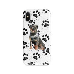Rottweiler Muddy Paws phone case. 3 muddy styles for your Iphone 15 Pro Max, Iphone 14, 13, 12 to 6 & Samsung Galaxy S23 Ultra, S22, S21 to S6.