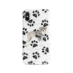 Schnauzer Muddy Paws phone case. 3 muddy styles for your Iphone 15 Pro Max, Iphone 14, 13, 12 to 6 & Samsung Galaxy S23 Ultra, S22, S21 to S6.