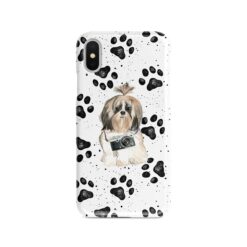 Shih tzu Long hair Muddy Paws phone case. 3 muddy styles for your Iphone 15 Pro Max, Iphone 14, 13, 12 to 6 & Samsung Galaxy S23 Ultra, S22, S21 to S6.