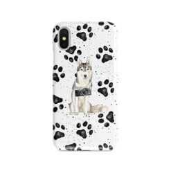 Siberian Husky Muddy Paws phone case. 3 muddy styles for your Iphone 15 Pro Max, Iphone 14, 13, 12 to 6 & Samsung Galaxy S23 Ultra, S22, S21 to S6.