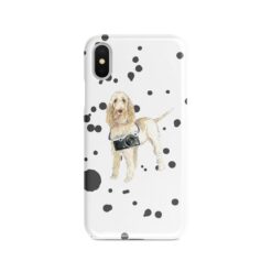 Spinone Italiano Muddy Paws phone case. 3 muddy styles for your Iphone 15 Pro Max, Iphone 14, 13, 12 to 6 & Samsung Galaxy S23 Ultra, S22, S21 to S6. 8 adventure dogs case muddy spinone italiano splash front view