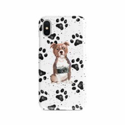 Staffordshire Bull Terrier Muddy Paws phone case. 3 muddy styles for your Iphone 15 Pro Max, Iphone 14, 13, 12 to 6 & Samsung Galaxy S23 Ultra, S22, S21 to S6.