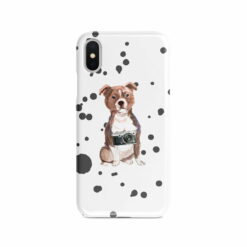 Staffordshire Bull Terrier Muddy Paws phone case. 3 muddy styles for your Iphone 15 Pro Max, Iphone 14, 13, 12 to 6 & Samsung Galaxy S23 Ultra, S22, S21 to S6. 8 adventure dogs case muddy staffordshire bull terrier splash front view