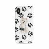Westie Muddy Paws phone case. 3 muddy styles for your Iphone 15 Pro Max, Iphone 14, 13, 12 to 6 & Samsung Galaxy S23 Ultra, S22, S21 to S6. 1 adventure dogs case muddy westie bw paws front view