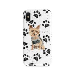 Yorkshire Terrier Muddy Paws phone case. 3 muddy styles for your Iphone 15 Pro Max, Iphone 14, 13, 12 to 6 & Samsung Galaxy S23 Ultra, S22, S21 to S6.