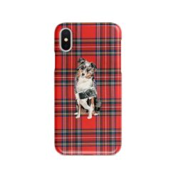 Australian Shepherd Tartan phone case. 11 Tartan styles for your Iphone 15 Pro Max, Iphone 14, 13, 12 to 6 & Samsung Galaxy S23 Ultra, S22, S21 to S6