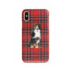 Bernese Mountain Dog Tartan phone case. 11 Tartan styles for your Iphone 15 Pro Max, Iphone 14, 13, 12 to 6 & Samsung Galaxy S23 Ultra, S22, S21 to S6 1 adventure dogs tartan case bernese mountain dog royal stewart front view