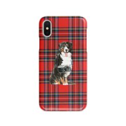 Bernese Mountain Dog Tartan phone case. 11 Tartan styles for your Iphone 15 Pro Max, Iphone 14, 13, 12 to 6 & Samsung Galaxy S23 Ultra, S22, S21 to S6