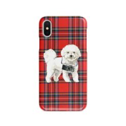Bichon Frise Tartan phone case. 11 Tartan styles for your Iphone 15 Pro Max, Iphone 14, 13, 12 to 6 & Samsung Galaxy S23 Ultra, S22, S21 to S6