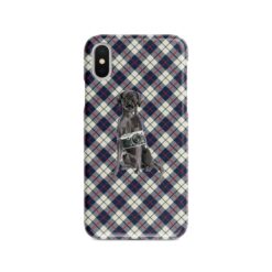 adventure dogs tartan case black lab blue beige front view
