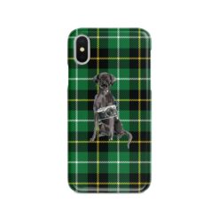 adventure dogs tartan case black lab green tartan front view