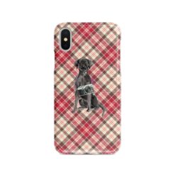 adventure dogs tartan case black lab pink front view