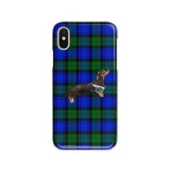 adventure dogs tartan case black tan dachshund black watch front view