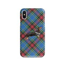 adventure dogs tartan case black tan dachshund macbeth front view