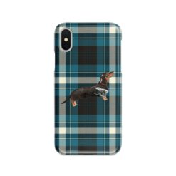 adventure dogs tartan case black tan dachshund modern front view