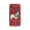 Black&white French bulldog Tartan phone case. 11 Tartan styles for your Iphone 15 Pro Max, Iphone 14, 13, 12 to 6 & Samsung Galaxy S23 Ultra, S22, S21 to S6 1 adventure dogs tartan case blackwhite french bulldog royal stewart front view