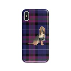 BloodHound Tartan phone case. 11 Tartan styles for your Iphone 15 Pro Max, Iphone 14, 13, 12 to 6 & Samsung Galaxy S23 Ultra, S22, S21 to S6 26 adventure dogs tartan case bloodhound pride of scotland front view