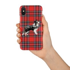 Border Collie Tartan phone case. 11 Tartan styles for your Iphone 15 Pro Max, Iphone 14, 13, 12 to 6 & Samsung Galaxy S23 Ultra, S22, S21 to S6 16 adventure dogs tartan case border collie royal stewart in hand