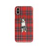 Boston Terrier Tartan phone case. 11 Tartan styles for your Iphone 15 Pro Max, Iphone 14, 13, 12 to 6 & Samsung Galaxy S23 Ultra, S22, S21 to S6 1 adventure dogs tartan case boston terrier royal stewart front view