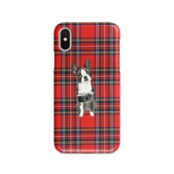 Boston Terrier Tartan phone case. 11 Tartan styles for your Iphone 15 Pro Max, Iphone 14, 13, 12 to 6 & Samsung Galaxy S23 Ultra, S22, S21 to S6