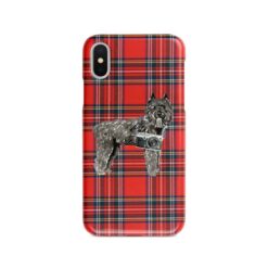 Bouvier des Flandres Tartan phone case. 11 Tartan styles for your Iphone 15 Pro Max, Iphone 14, 13, 12 to 6 & Samsung Galaxy S23 Ultra, S22, S21 to S6