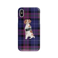 Brittany Tartan phone case. 11 Tartan styles for your Iphone 15 Pro Max, Iphone 14, 13, 12 to 6 & Samsung Galaxy S23 Ultra, S22, S21 to S6 26 adventure dogs tartan case brittany pride of scotland front view