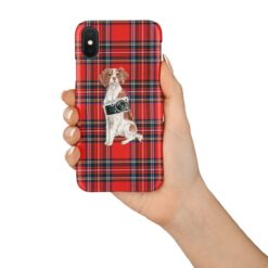Brittany Tartan phone case. 11 Tartan styles for your Iphone 15 Pro Max, Iphone 14, 13, 12 to 6 & Samsung Galaxy S23 Ultra, S22, S21 to S6 16 adventure dogs tartan case brittany royal stewart in hand