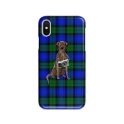 adventure dogs tartan case brown labrador retriever black watch front view